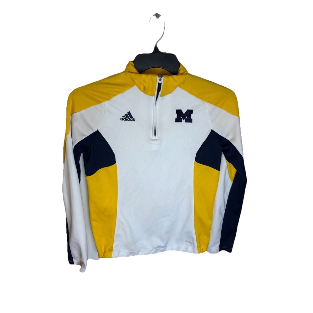 Adidas Michigan Wolverines Climalite Quarter-Zip Pullover Jacket Size Small